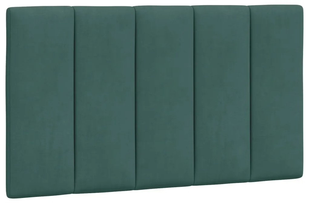 Estrutura de cama c/ luzes LED 90x200 cm veludo verde-escuro