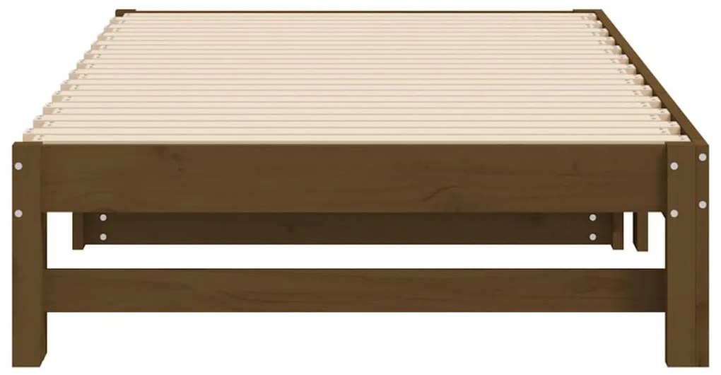 Estrutura sofá-cama de puxar 2x(90x190)cm pinho maciço castanho