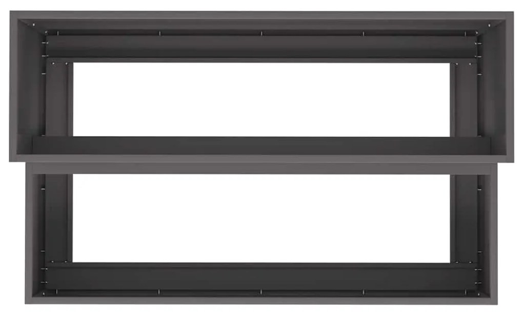 Vaso de Jardim - 2 Camadas Preto em Aço, 100x60x45 cm