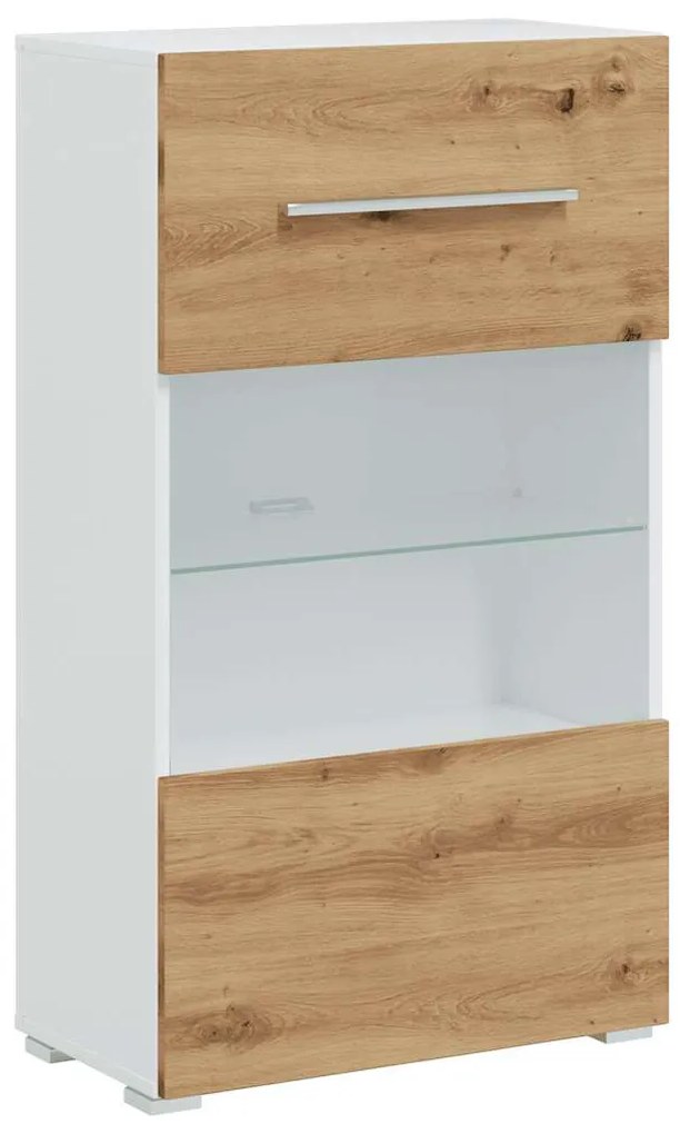 Móveis de TV de 5 pcs iluminação LED madeira carvalho artesanal