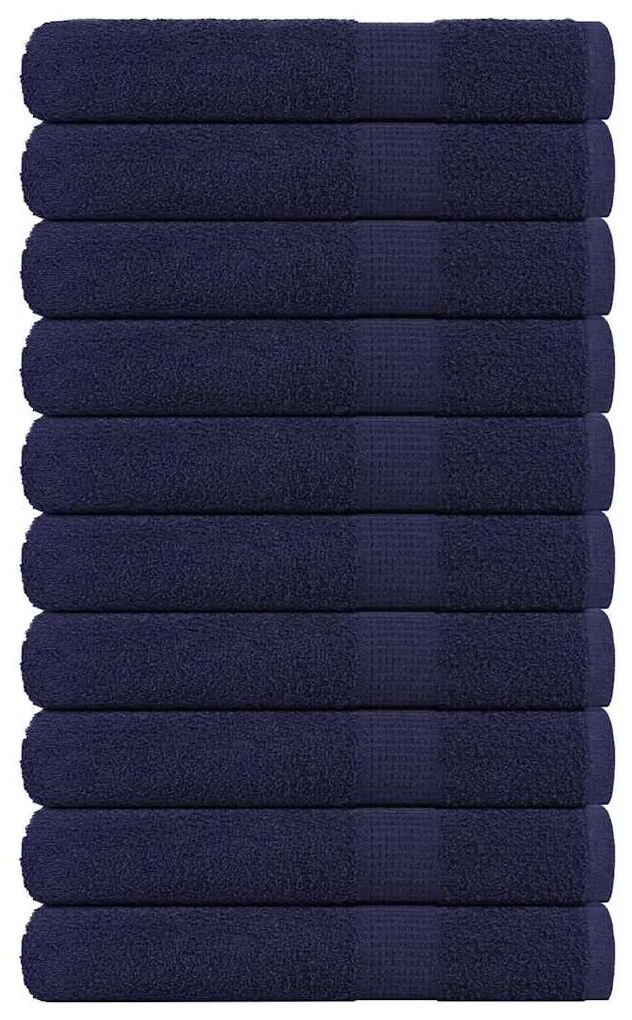 vidaXL Toalhas sauna FROGN 10 pcs 80x200cm 360 g/m² azul marinho