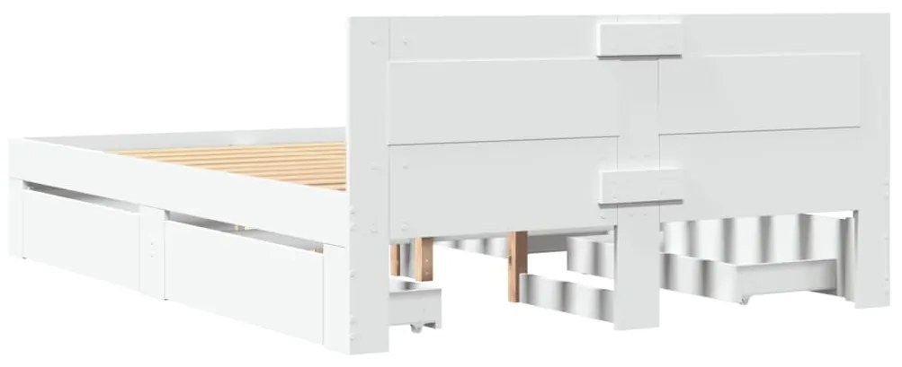 Estrutura de cama c/ cabeceira sem colchão 140x200 cm branco