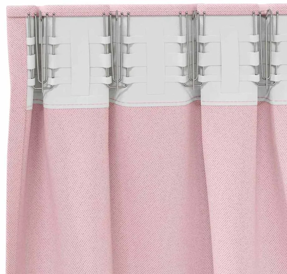 Cortinas com cortinas 2 pcs Rosa Bebê 245 x 140 cm Poliéster