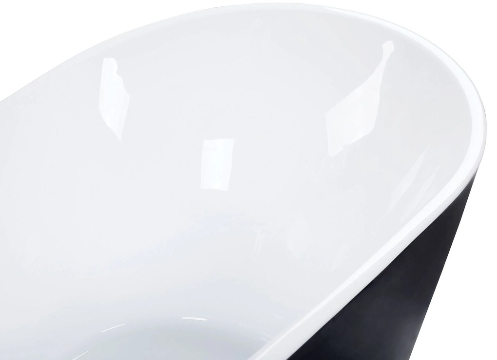 Banheira autónoma em acrílico preto 160 x 76 cm ANTIGUA Beliani