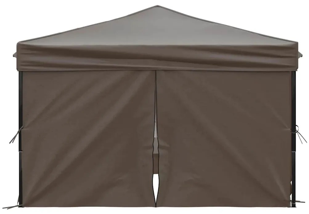 Tenda festas dobrável paredes laterais 3x3 m cinza-acastanhado