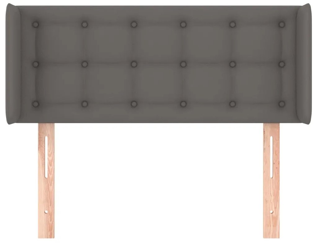 Cabeceira de cama c/ abas couro artificial 103x16x78/88cm cinza