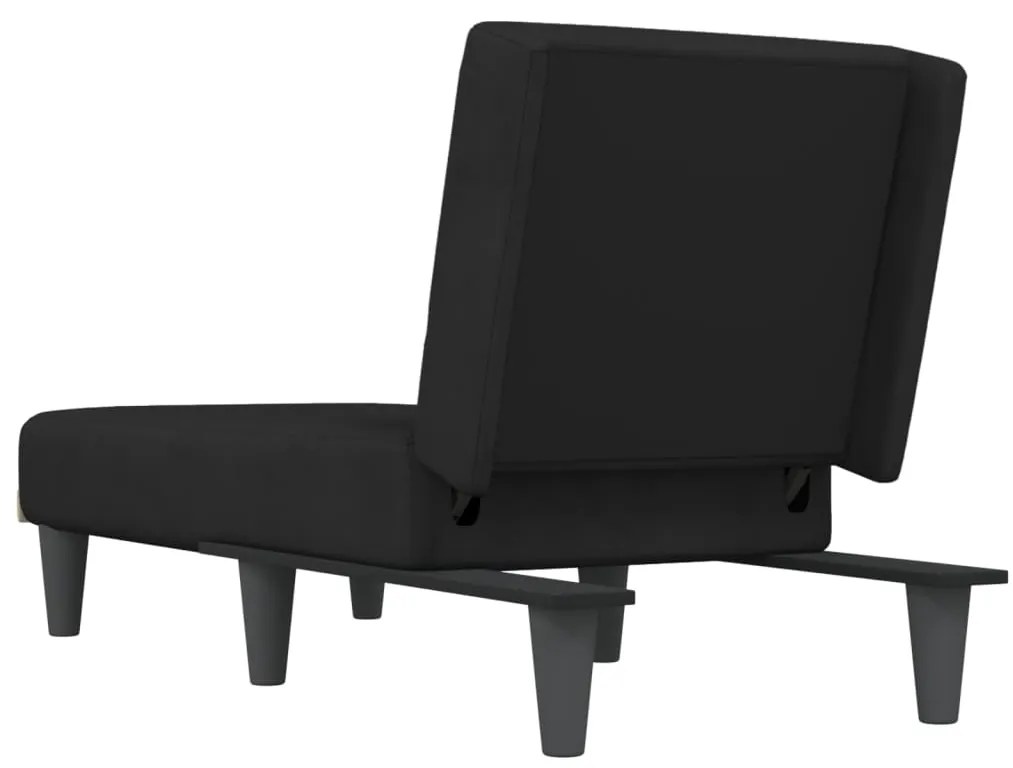 Chaise longue veludo preto