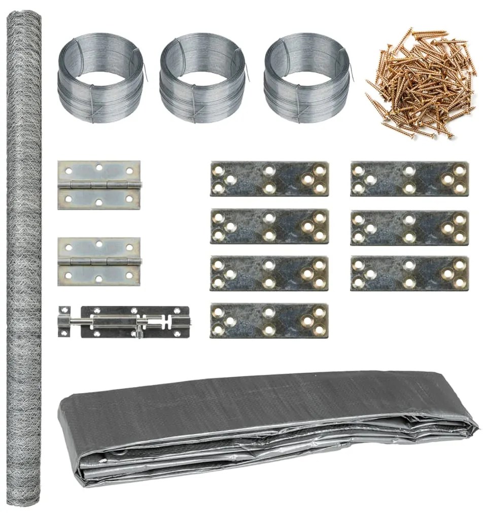 vidaXL Galinheiro 268x100x190 cm metal