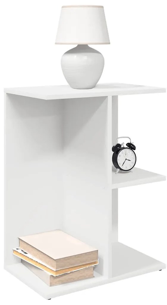 vidaXL Mesas cabeceira 2 pcs 46,5x29x61 cm derivados de madeira branco