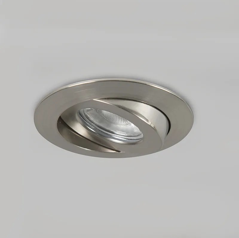 Conjunto de 3 focos embutidos em aço com LED IP44 - Relax LED Moderno