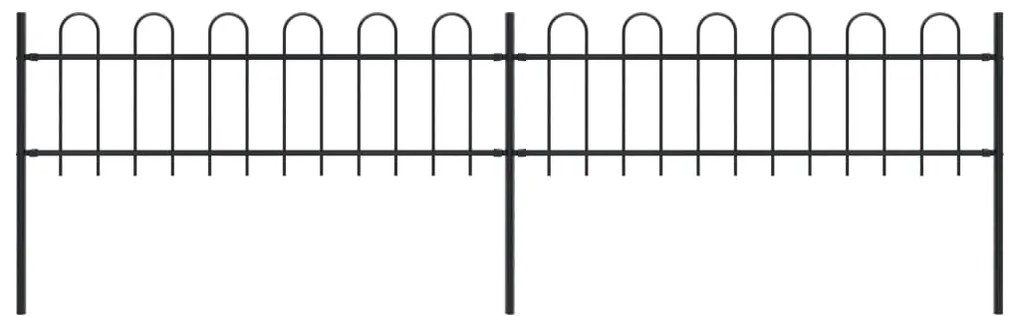 Cerca de jardim com topo em aros 3,4x0,6 m preto