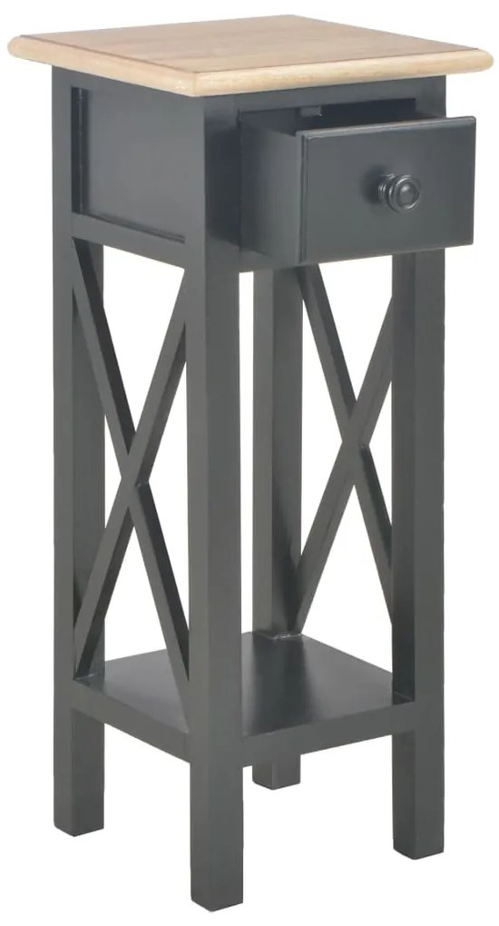 Mesa lateral 27x27x65,5 cm madeira preto