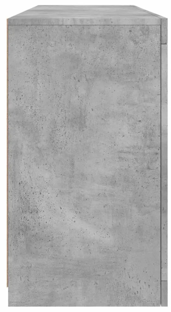 Aparador com luzes LED 163x37x67 cm cinzento cimento