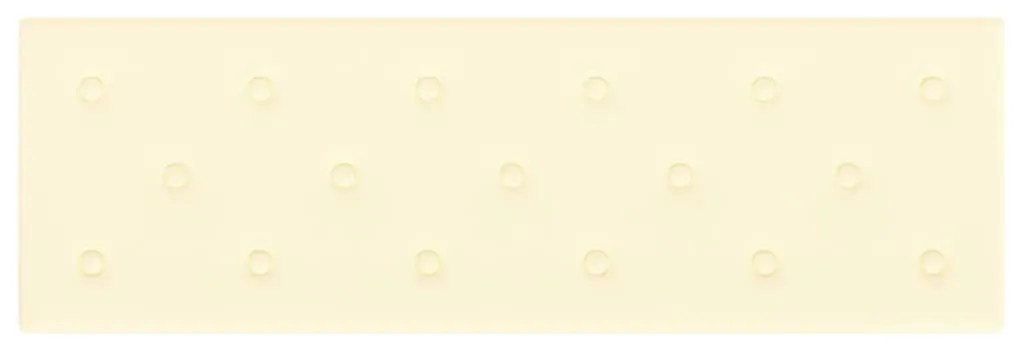 Painel de parede 12 pcs 90x30 cm couro artificial 3,24 m² creme