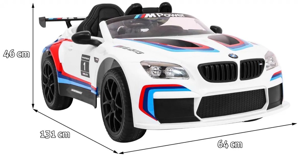 Carro elétrico para Crianças 12V BMW X6M Rodas de EVA, Assento de couro Branco