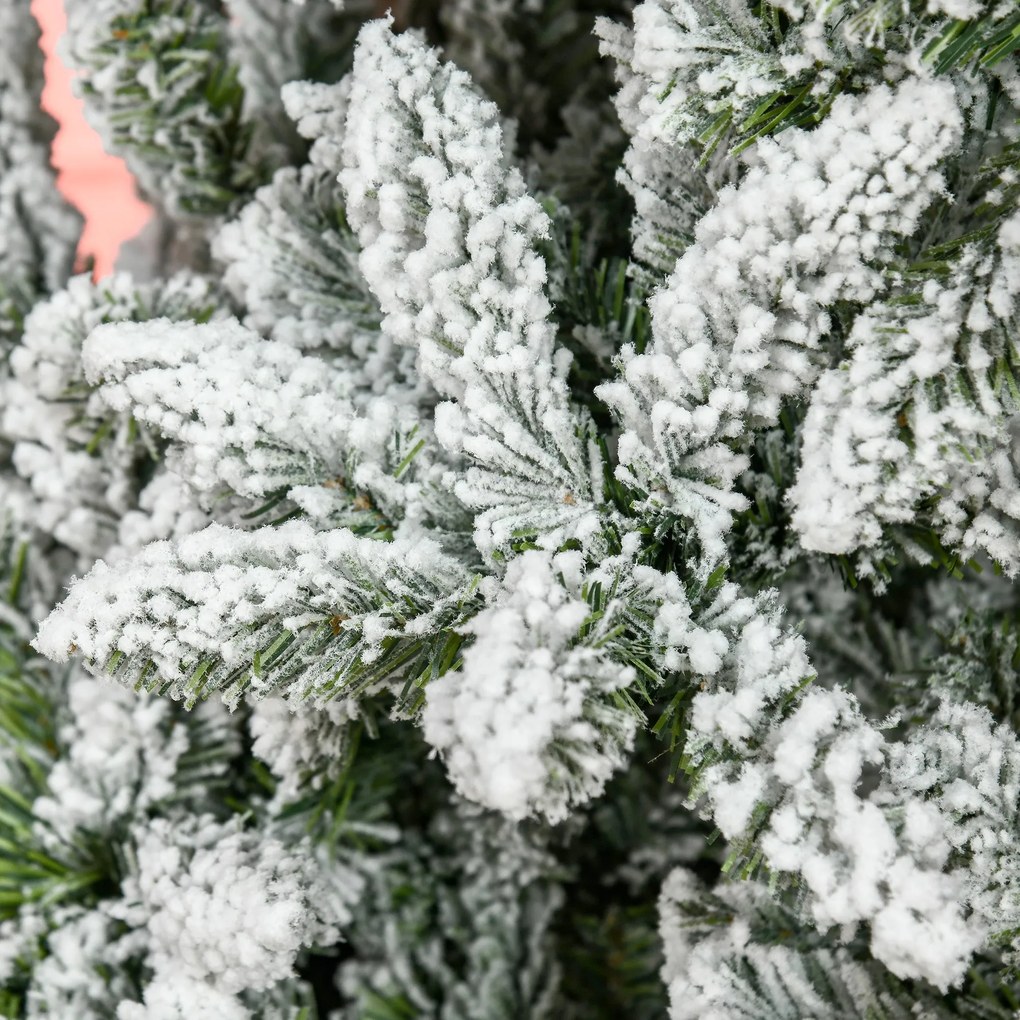 Árvore de Natal Artificial 255cm com Neve Ignífugo com 1300 Ramos Folh