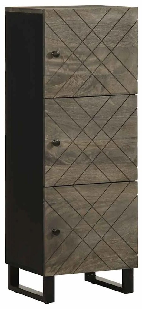 vidaXL Aparador alto 40x33x110 cm madeira de mangueira maciça preto