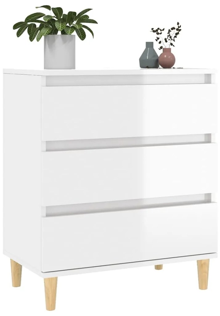 Aparador 60x35x70 cm derivados de madeira branco brilhante