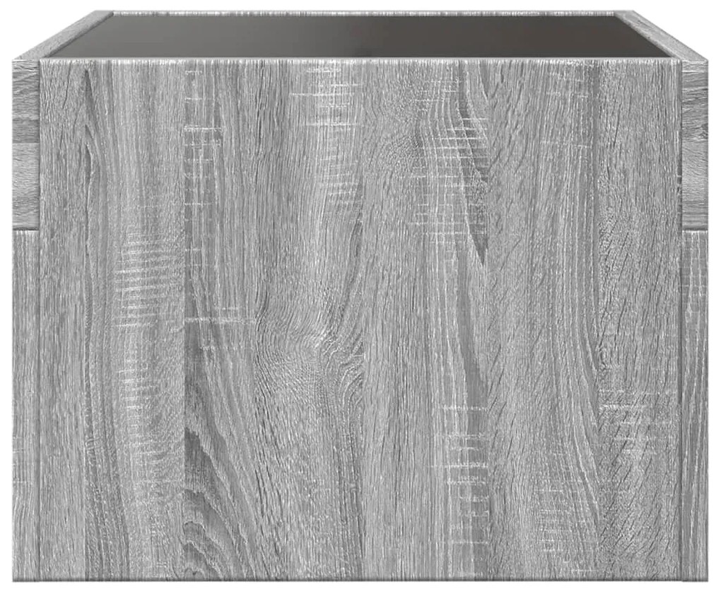 Mesa de centro luzes LED Infinity 40x40x30 cm cinzento sonoma