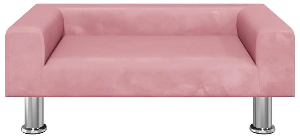 Cama para cães 70x45x26,5 cm veludo rosa