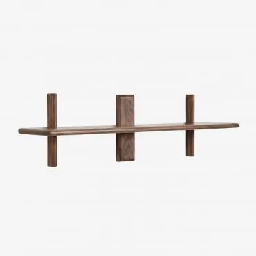 Pack De 2 Prateleiras De Parede ↔︎120 Cm Em Madeira De Acácia Erisu Castanho-acácia Escuro - Sklum