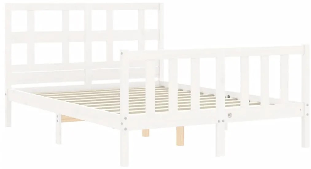 Cama sem colchão 120x200 cm madeira de pinho maciça branco
