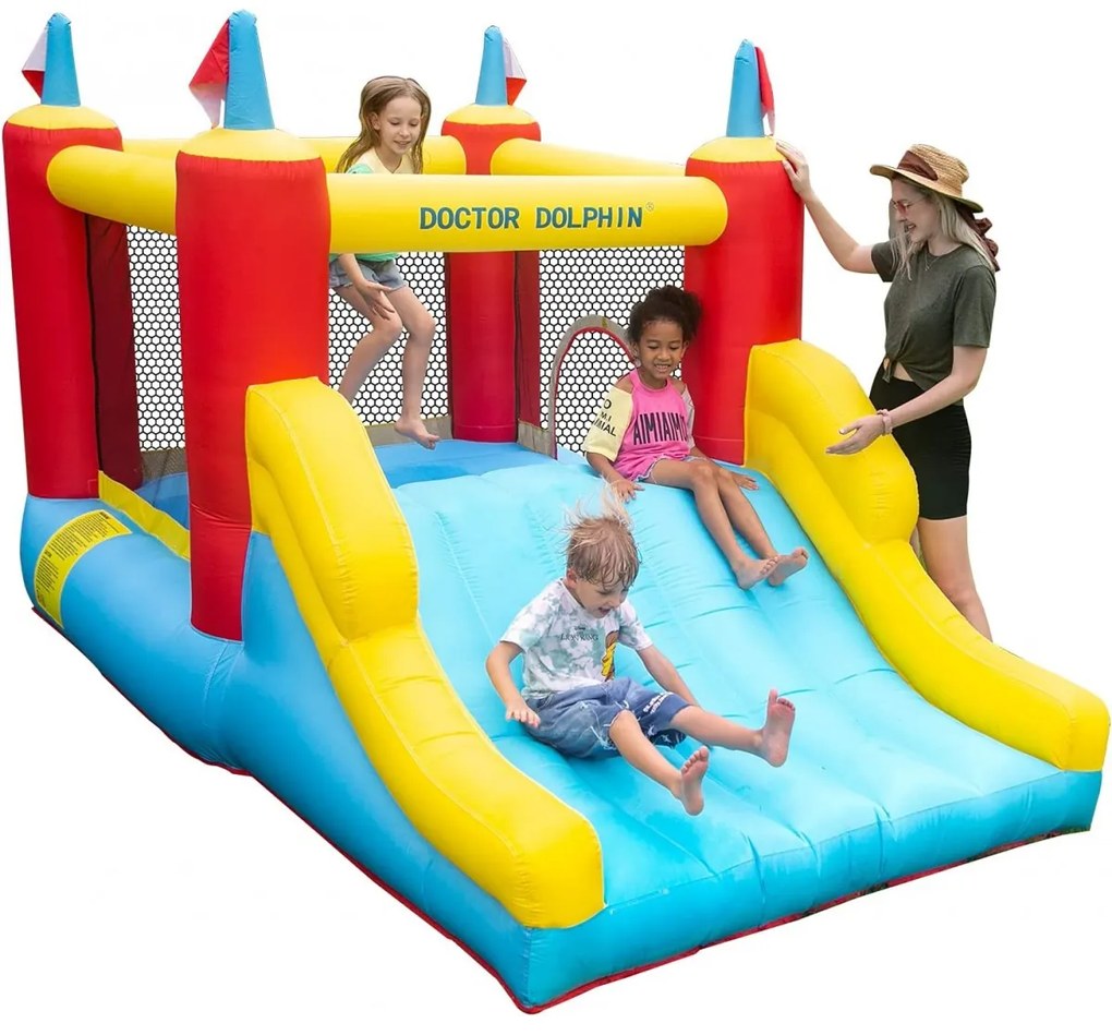 Castelo insuflável para crianças DOLPHIN Multicolorido (inclui ventilador)