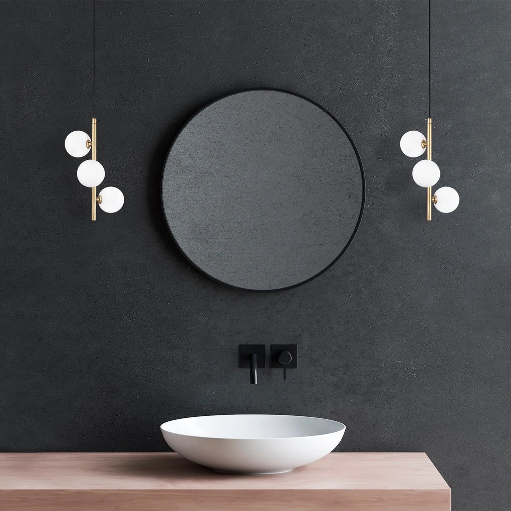 Candeeiro Chandelier Domino – Dourado – 36 x 36 x 46 cm