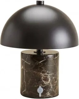Lâmpada De Mesa Led Sem Fios Em Ferro E Pedra Natural Nicolas Mármore Castanho Emperador & ↑25 Cm - Sklum