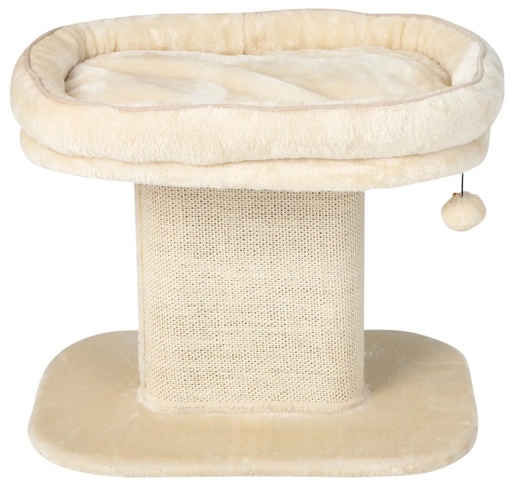 Torre moderna para gatos com poleiro grande e macio para ambientes internos, cinza