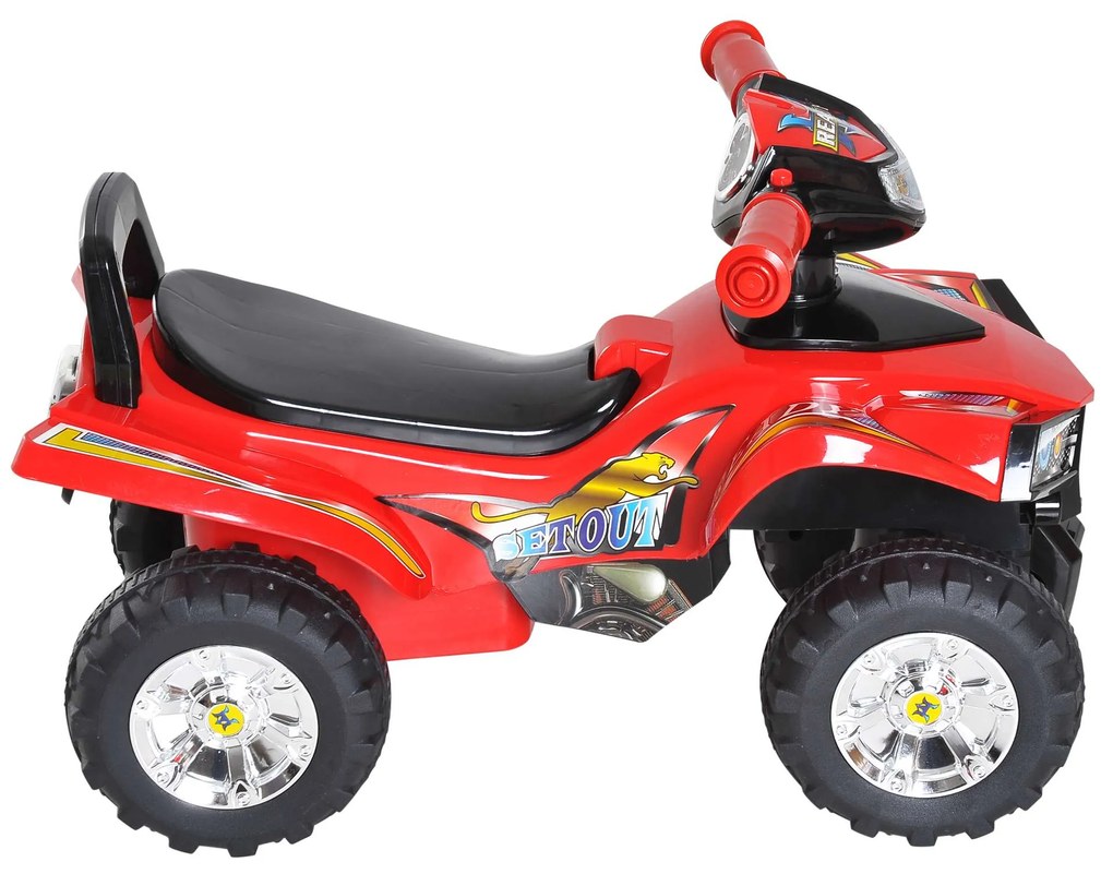 HOMCOM Mota Infantil Quad para crianças Carro sem pedais para bebê Brinquedo andador com buzina Música Luzes 60x38x42cm