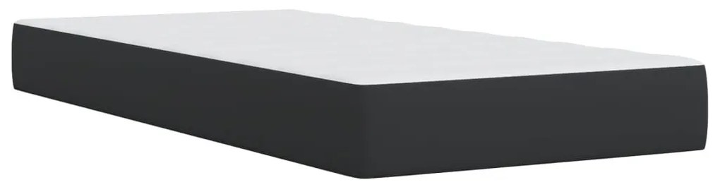 Cama box spring com colchão solteiro couro artificial preto