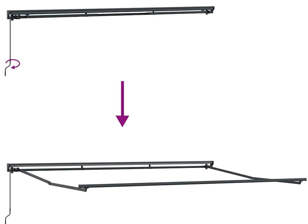 Toldo Retrátil Manual Azul e Branco 450x300 cm