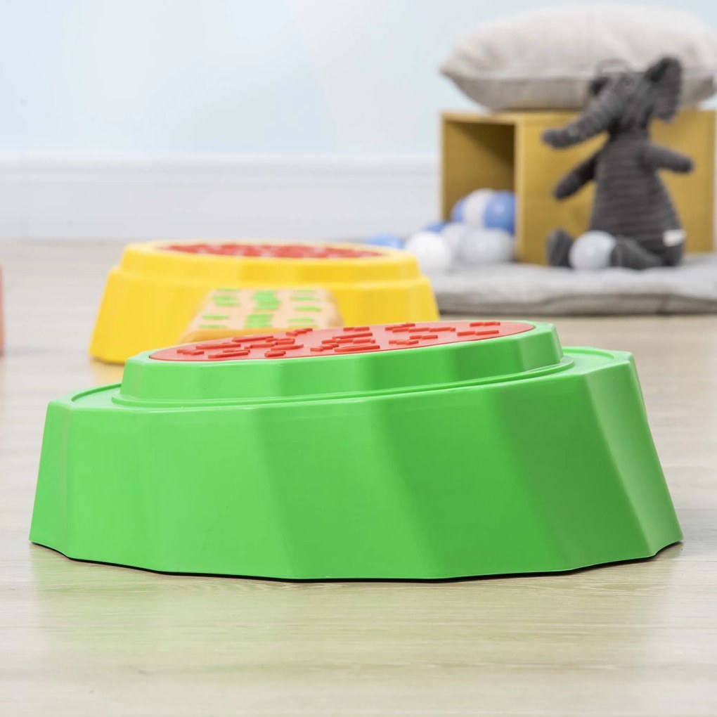 Outsunny Conjunto de 8 Traves de Equilíbrio para Crianças de 3-6 Anos Degraus de Equilíbrio com Almofadas Antiderrapantes para Interior e Exterior Carga Máxima 50kg 45,5x11,5x8cm Multicor