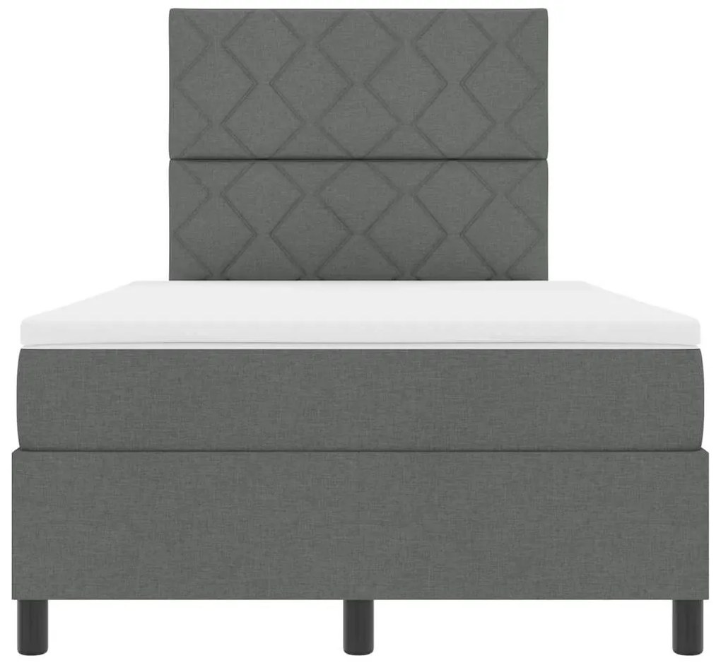 Cama Box com Colchão Cinza Escuro 120x200 cm Tecido