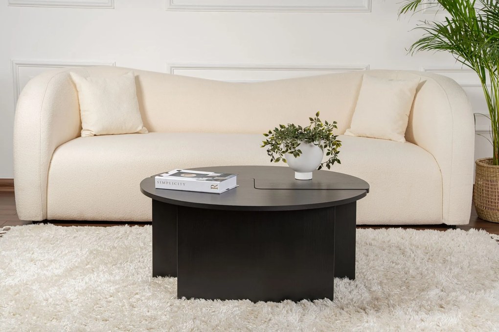 Mesa de Café Moira - Madeira Preta - Ø90x41 cm
