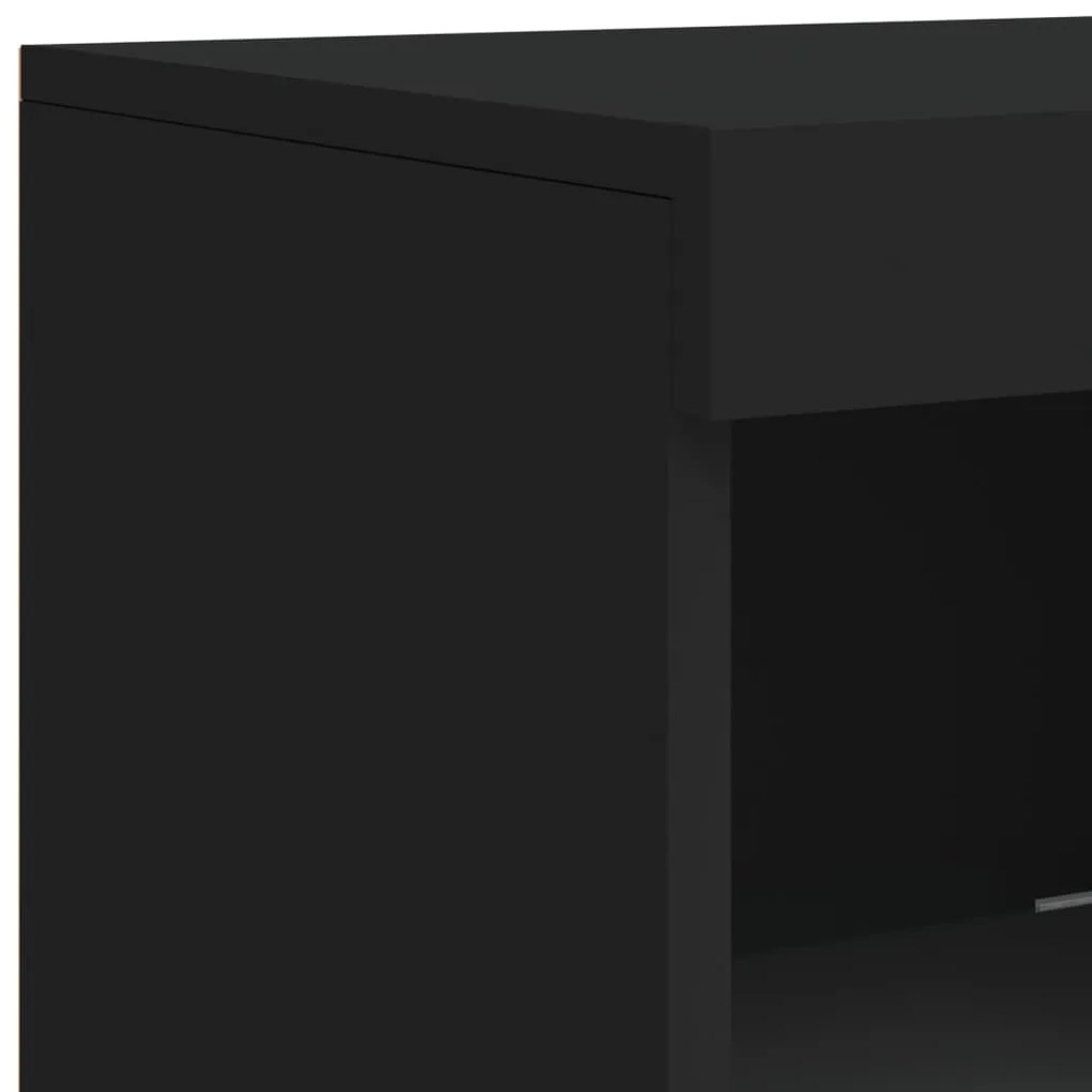Aparador com luzes LED 41x37x100 cm preto
