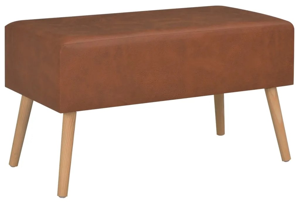 Banco com gavetas 80 cm couro artificial castanho