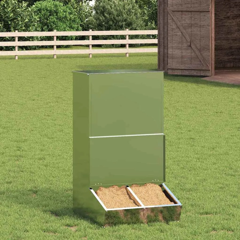 vidaXL Comedouro para Porcos Prateado 55 x 51 x 91,5 cm