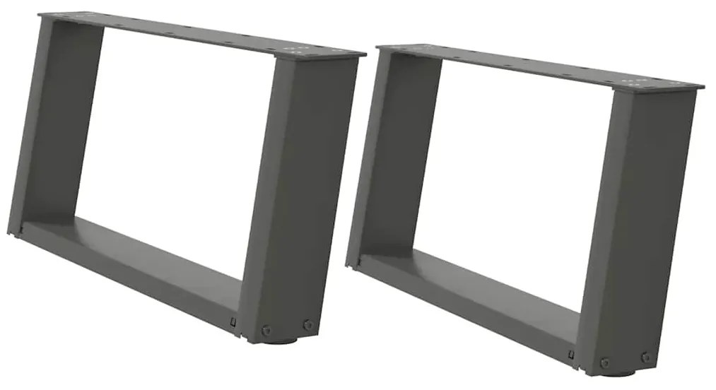 Pés para mesa de centro em forma de U, 2 peças, antracite, 60x(30-31)