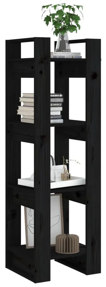 Estante/divisória 41x35x125 cm pinho maciço preto