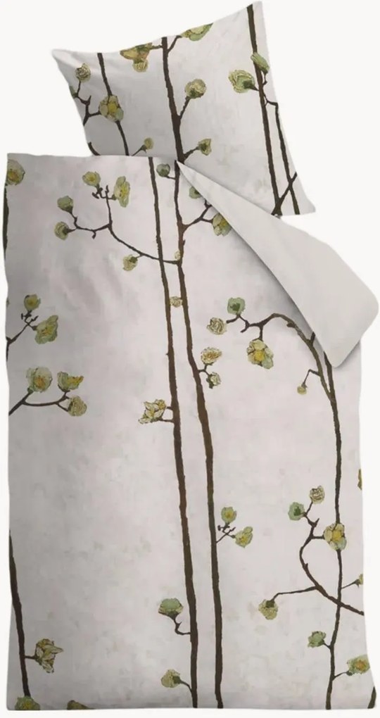 Conjunto de roupa de cama em cetim de algodão Plum Blossoms
