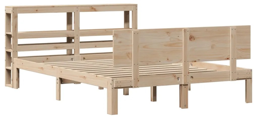 Estrutura cama c/ cabeceira 120x190 cm pinho maciço