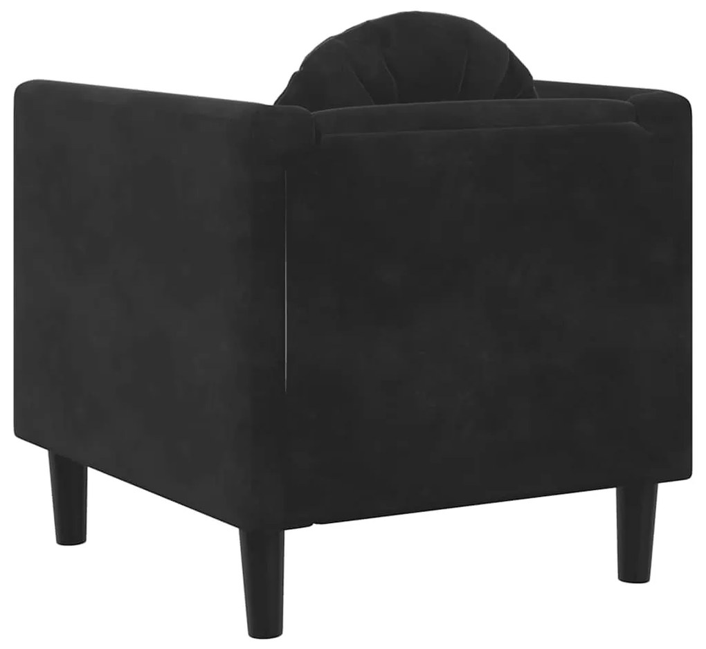 Poltrona com almofadão veludo preto