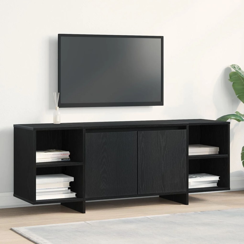 Estante de TV vidaXL - Carvalho Preto - 120x30x40.5 cm - Feito de Made