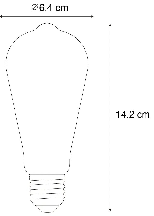 Conjunto de 5 Lâmpadas LED E27 ST64 com Sensor Crepuscular 4W 400 lm 2200K