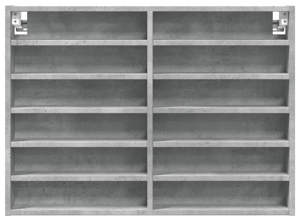 Armário vitrine 80x8,5x58 cm derivados de madeira cinza cimento