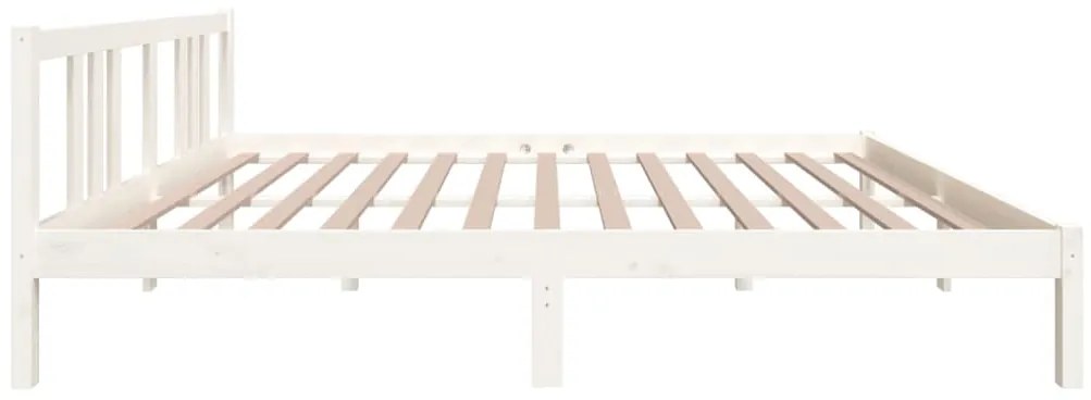 Estrutura de cama 160x200 cm madeira maciça branco