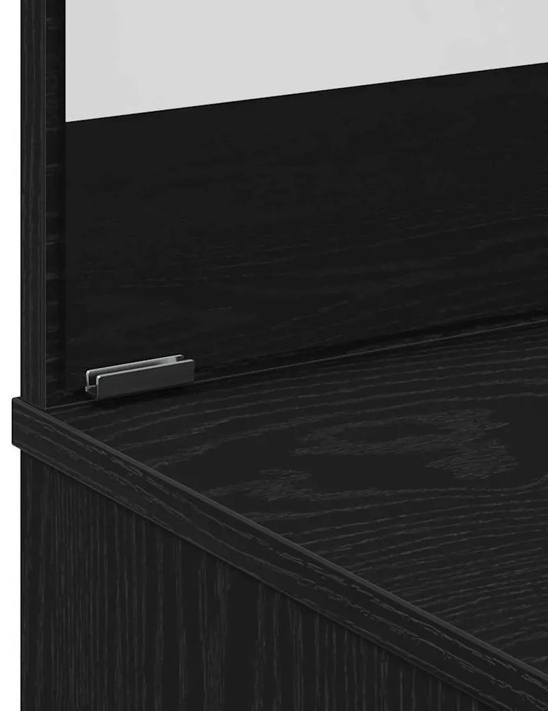 Mesa de Maquilhagem em Carvalho Preto com Espelho - 86,5 x 35 x 136 cm