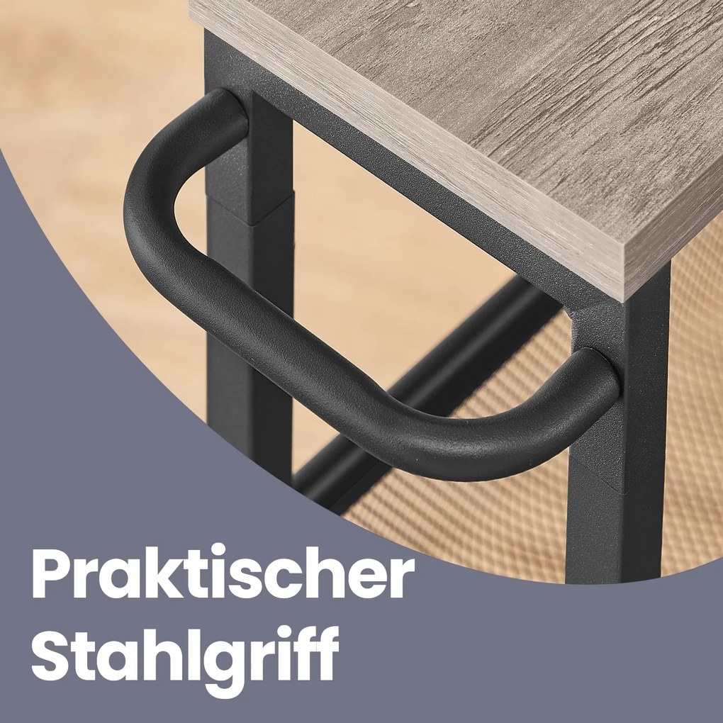 Carrinho com 4 prateleiras de cozinha estreito com rodas 13 x 45,4 x 77 cm Greige mesclado + Preto